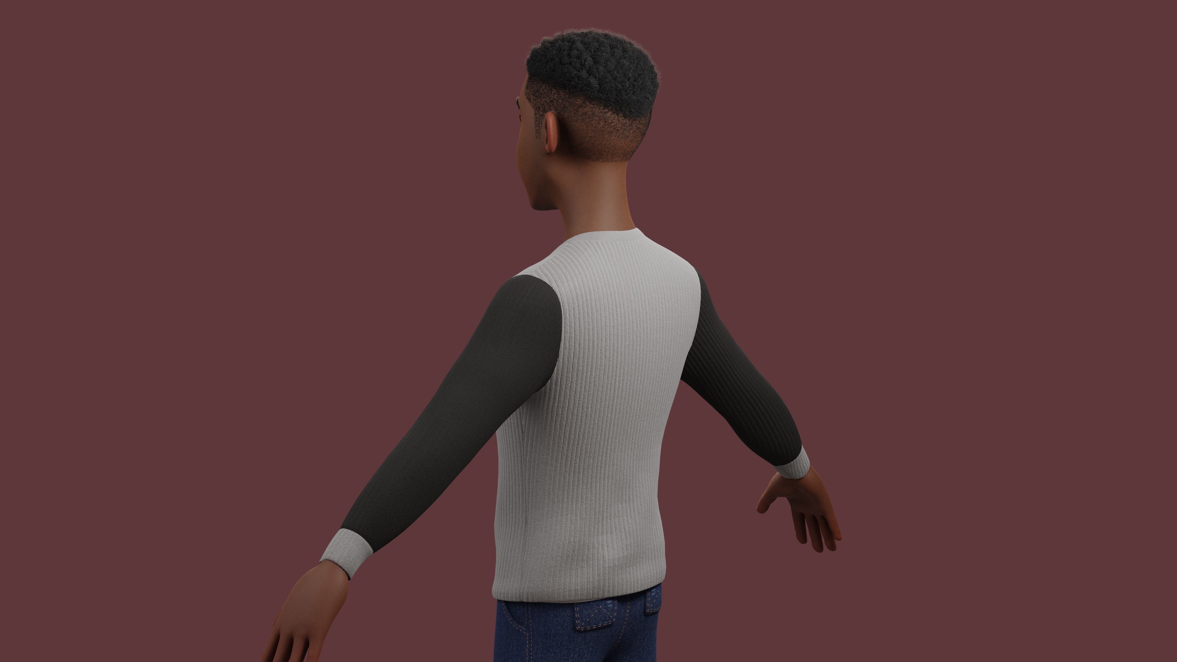 Stylized Boy Rigged Low-poly 3D model_18
