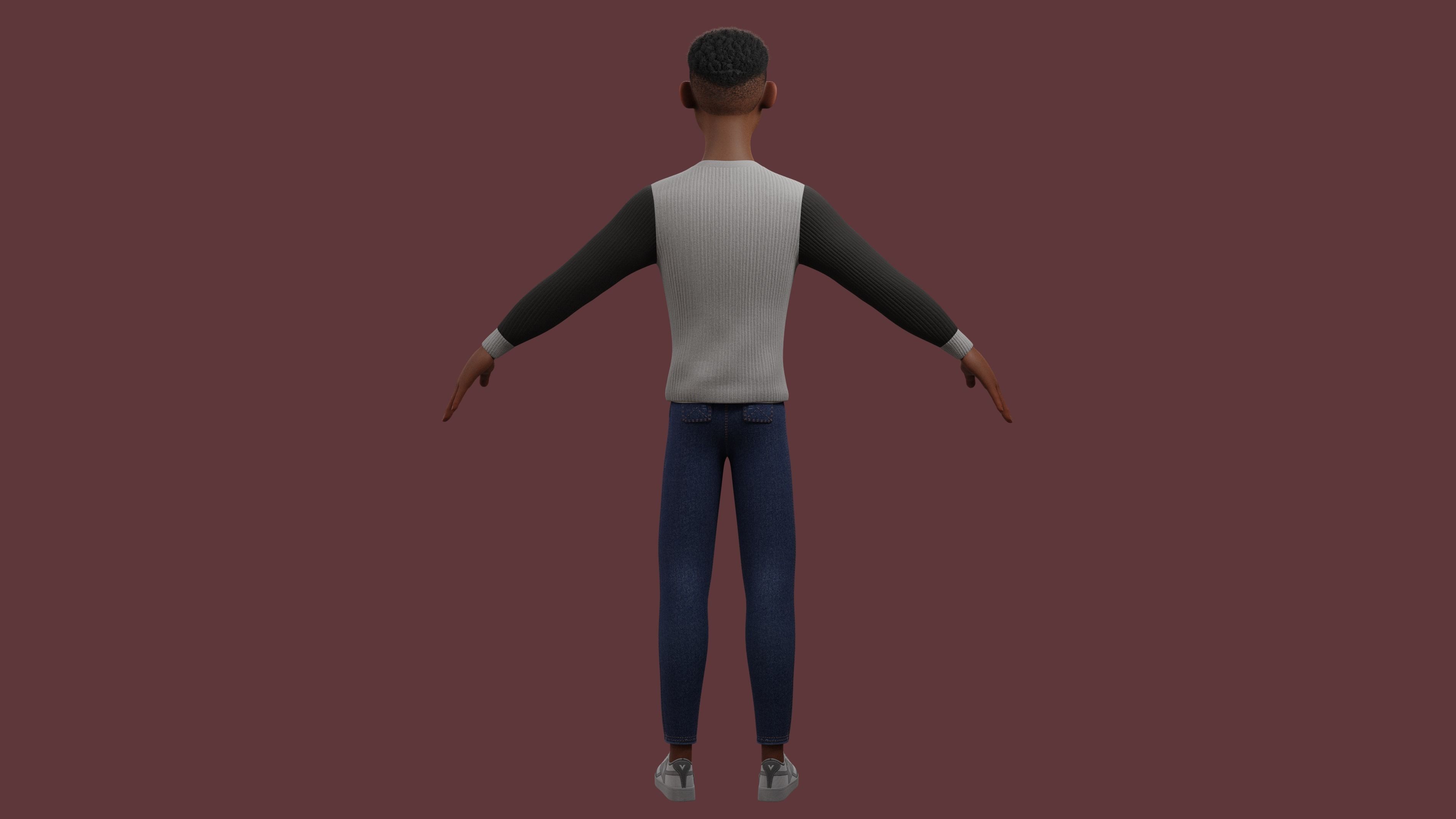Stylized Boy Rigged Low-poly 3D model_27
