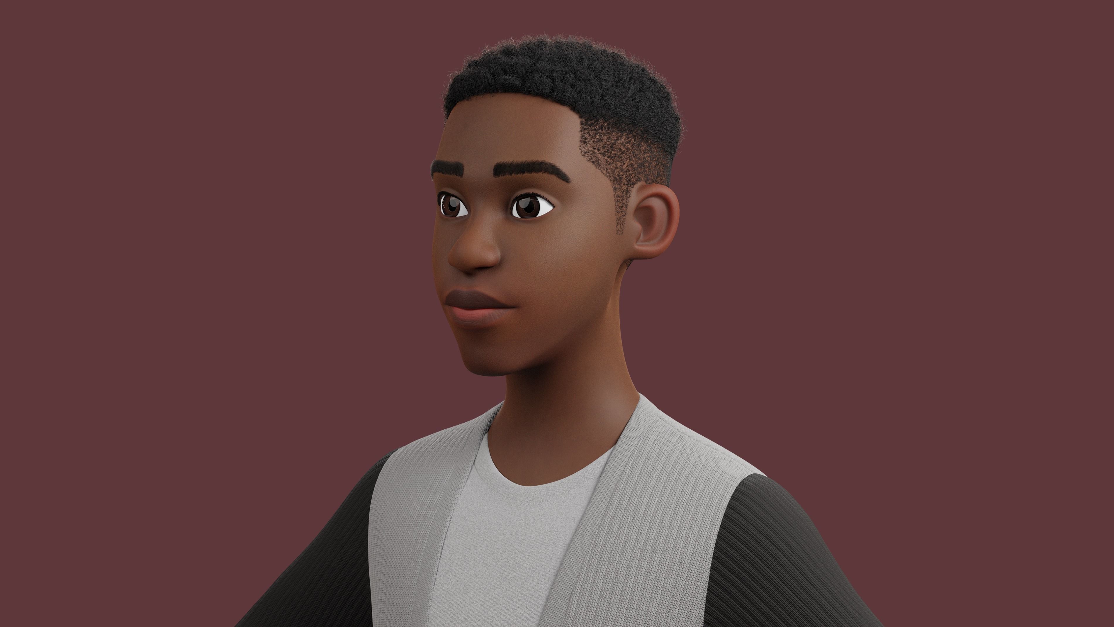 Stylized Boy Rigged Low-poly 3D model_8