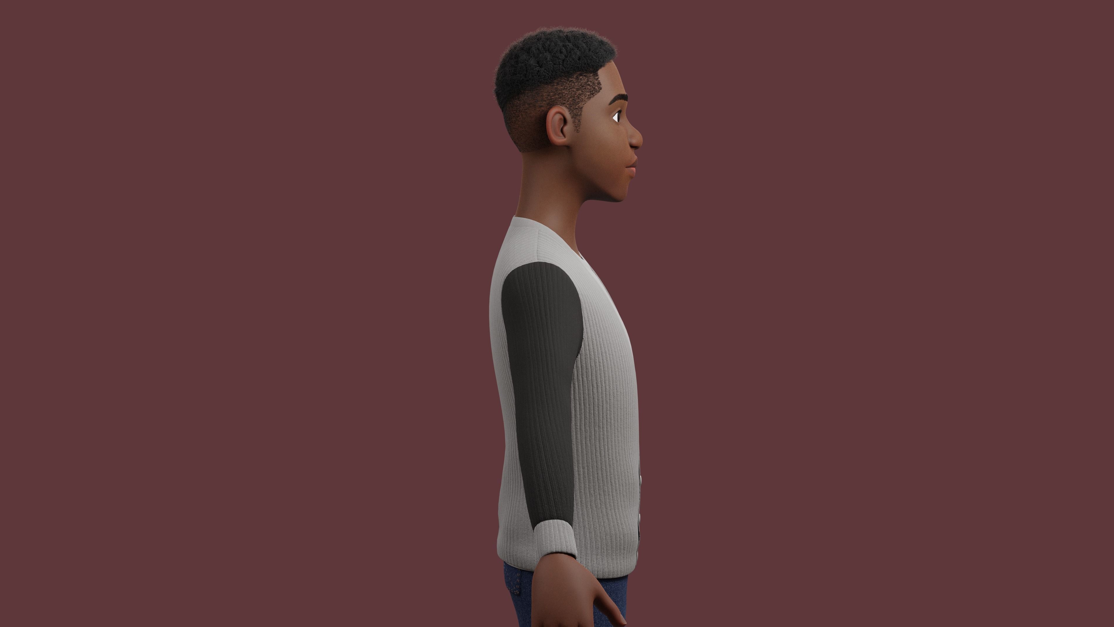 Stylized Boy Rigged Low-poly 3D model_21