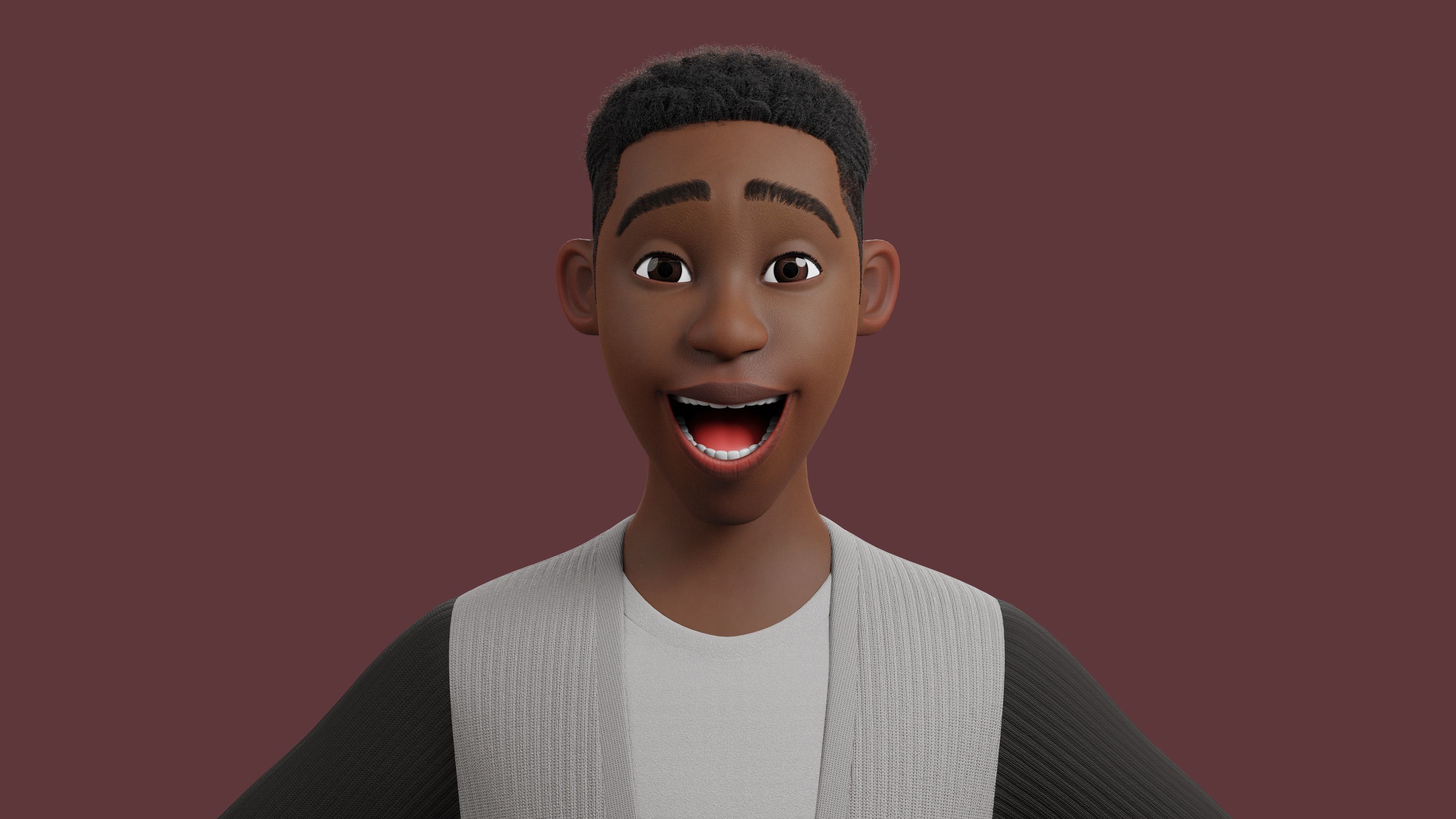 Stylized Boy Rigged Low-poly 3D model_2