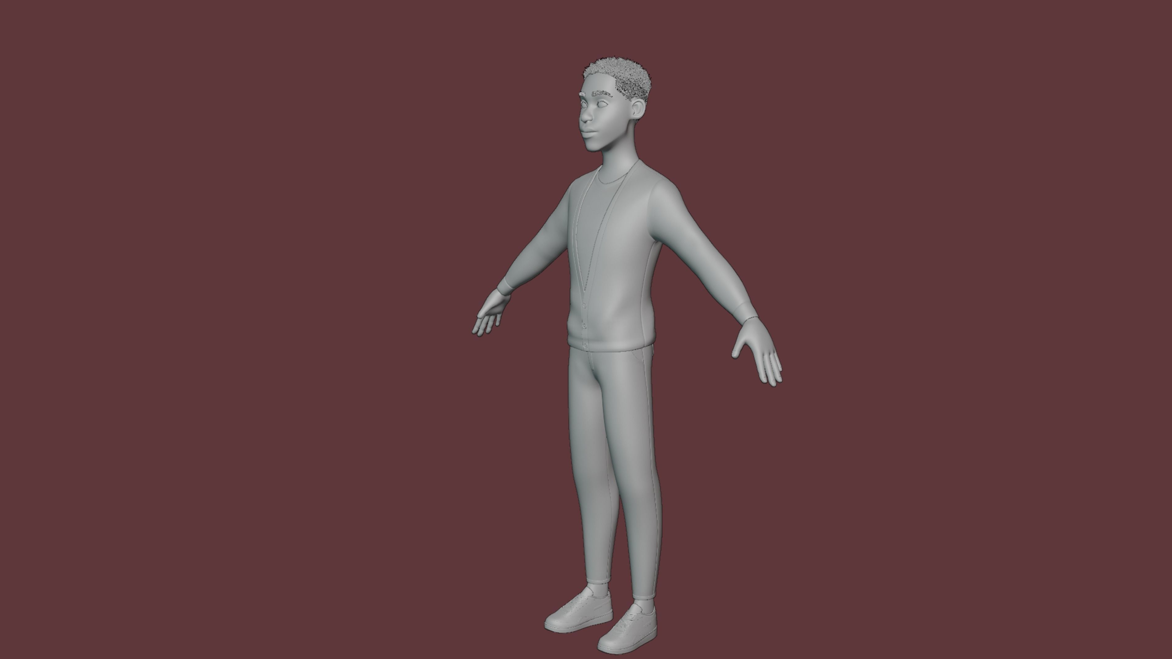 Stylized Boy Rigged Low-poly 3D model_40