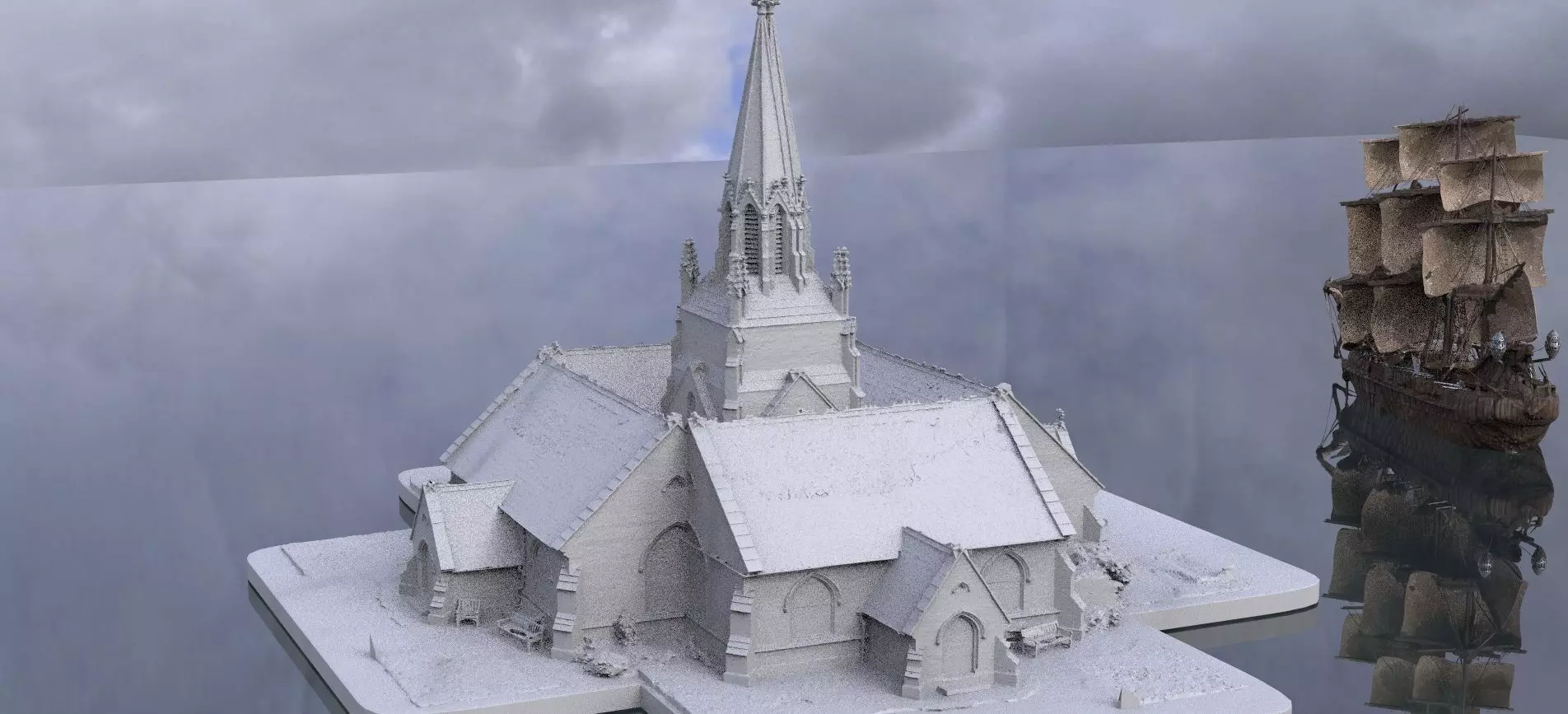 Tortuga Church 3 3D 3D model