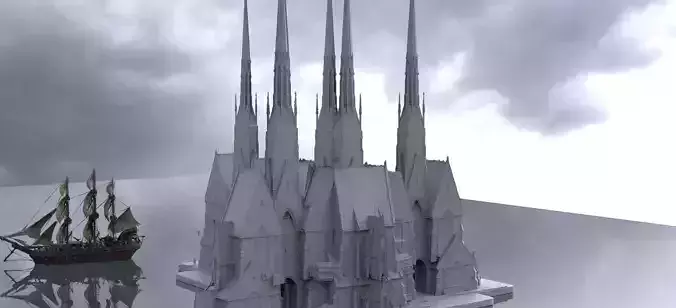 Caribbean Church tall 3D