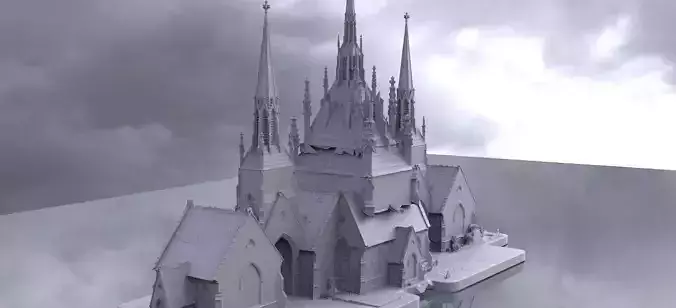 Dark Fantasy Tower church  3D