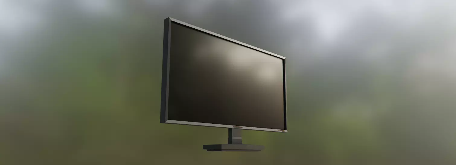 Lowpoly Pc Monitor For Animations 3D model_0