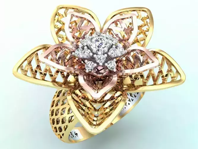  Mesh flower ring - Italian rings - Womens Rings - N6702