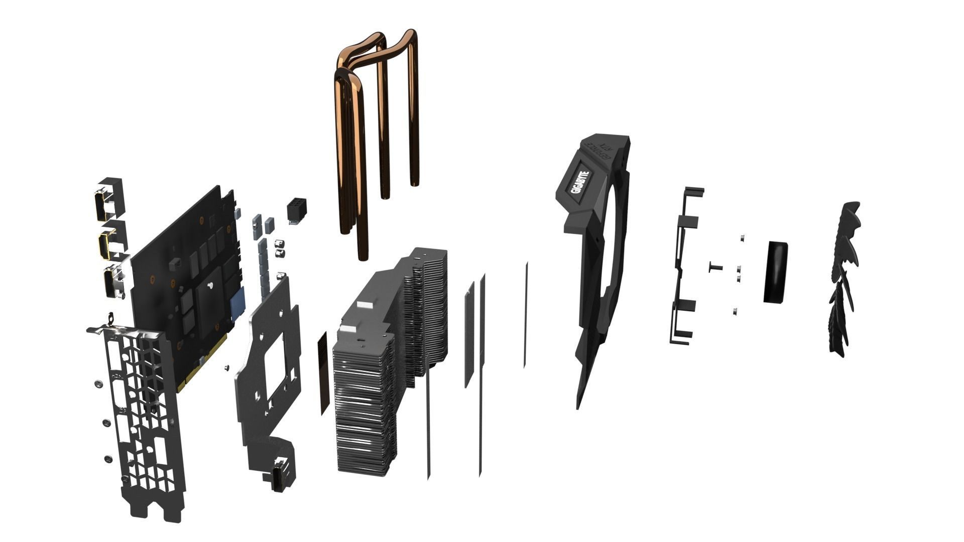 Gigabyte Geforce RTX 2060 MINI ITX OC 6G GPU 3D model_12