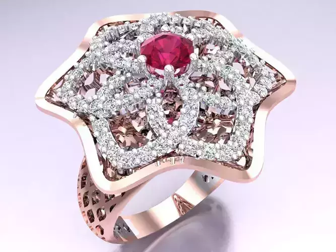  Mesh flower ring - Italian rings - Womens Rings - N6706