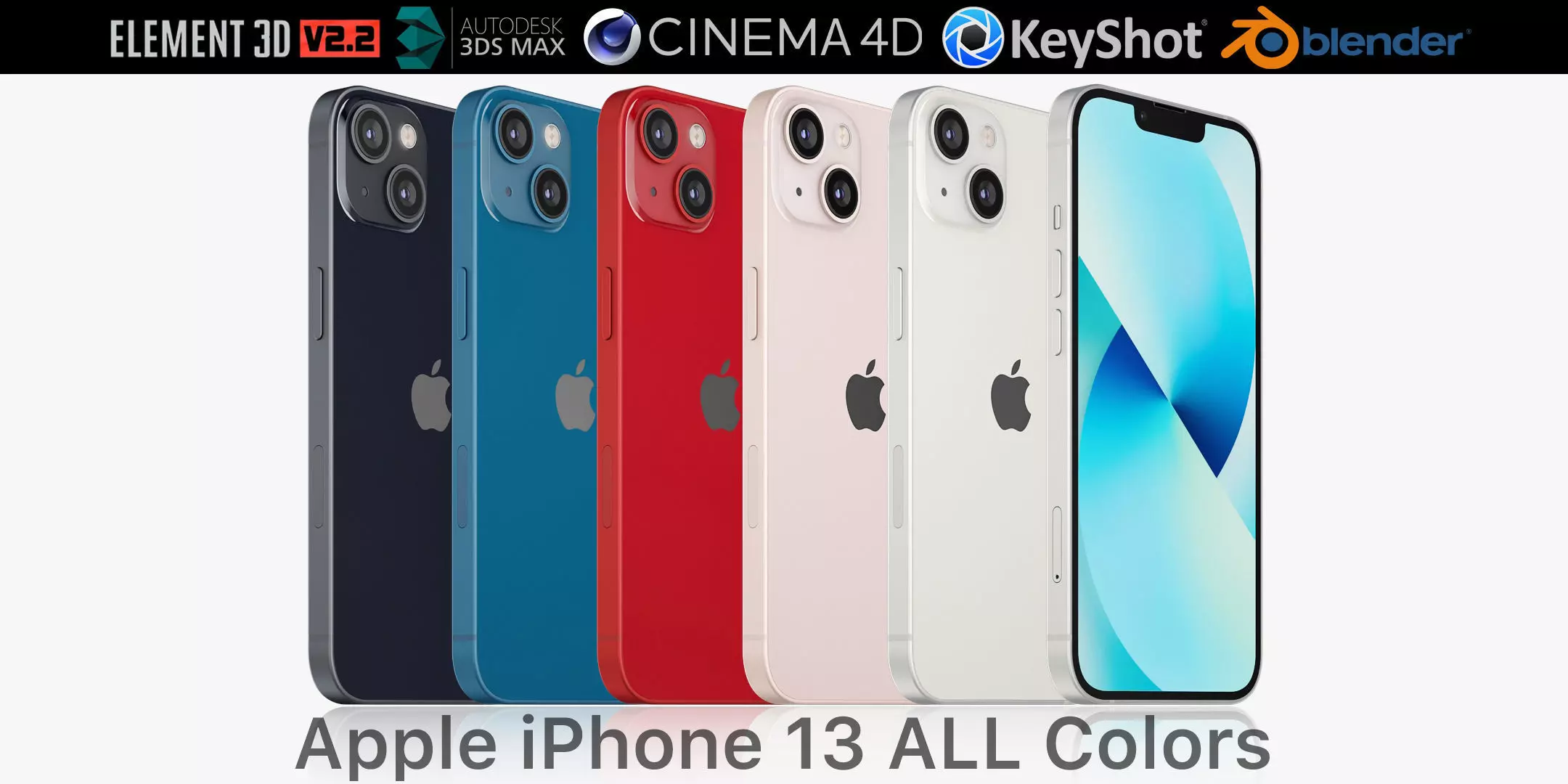 Apple iPhone 13 All colors 3D model_0