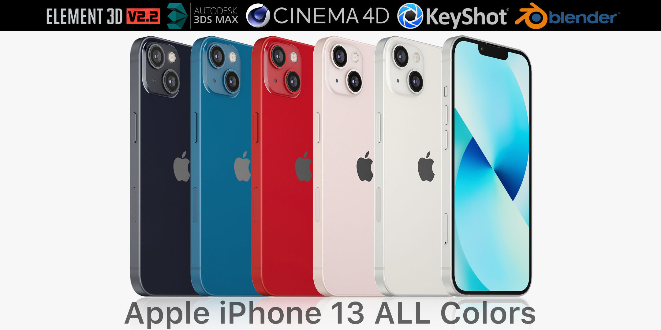 Apple iPhone 13 All colors 3D model | CGTrader