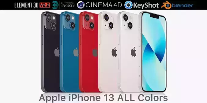 Apple iPhone 13 All colors 3D model
