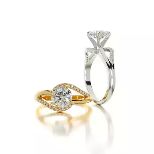 gold engagement ring 1Ct diamond