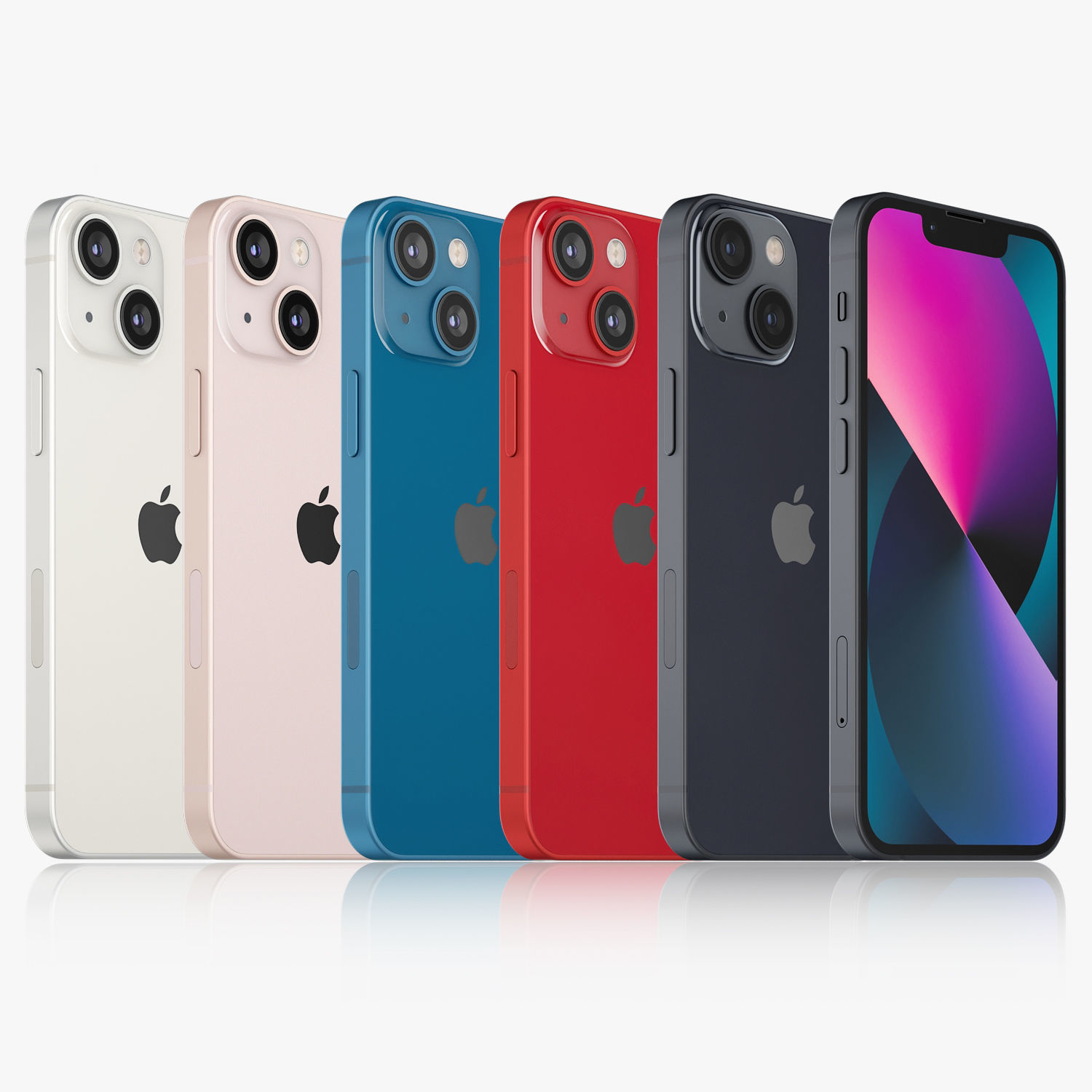 Apple iPhone 13 mini All colors 3D model_1