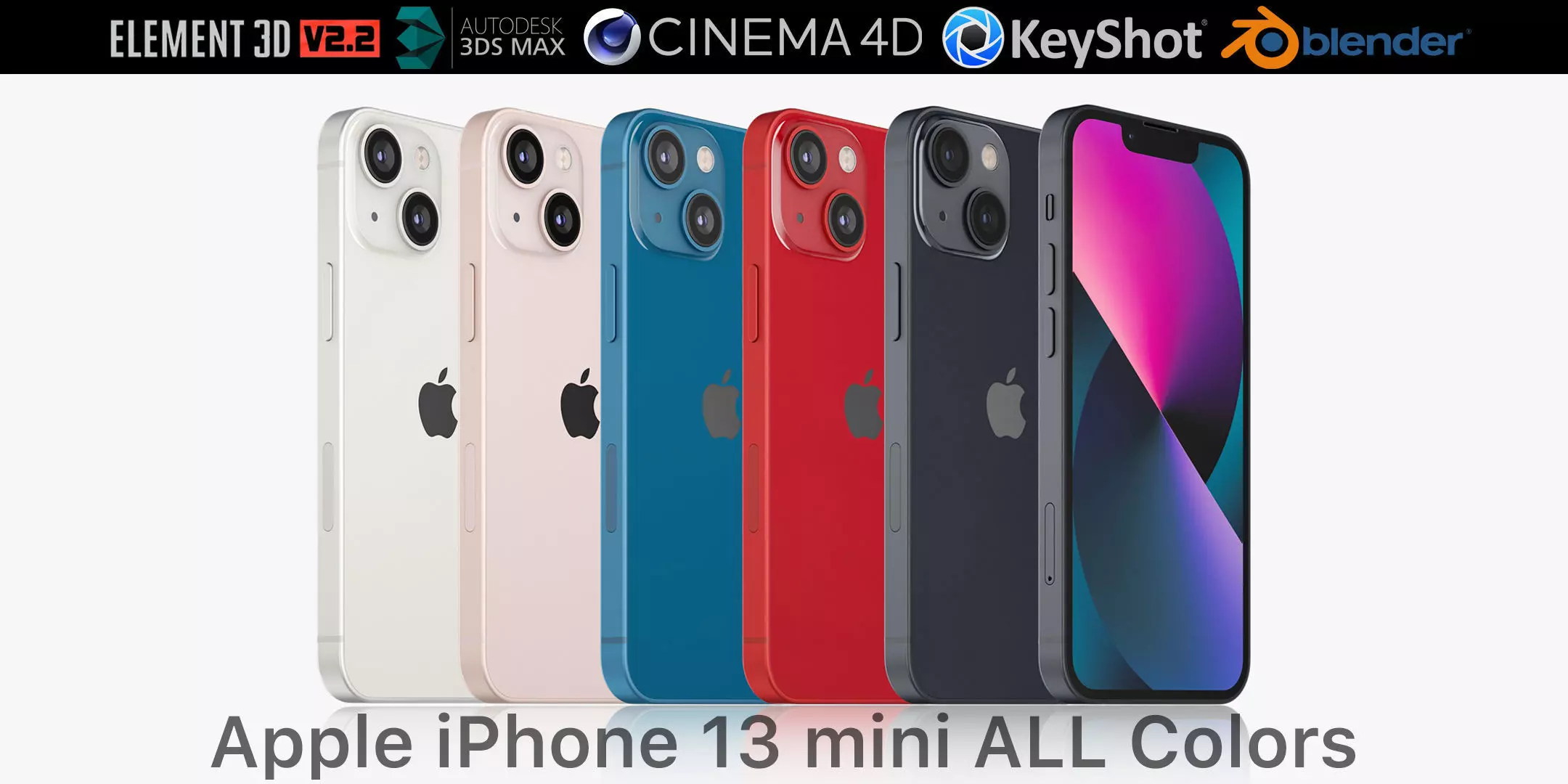 Apple iPhone 13 mini All colors 3D model_0