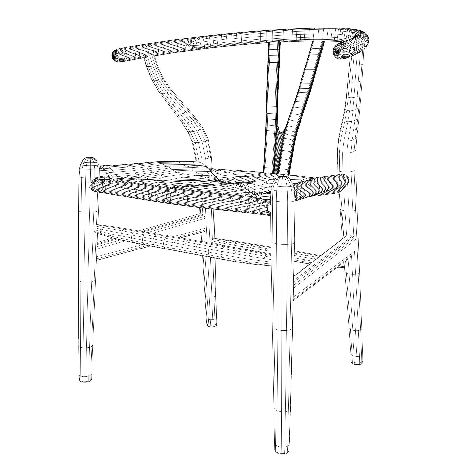 Wishbone Chair 3D model_1