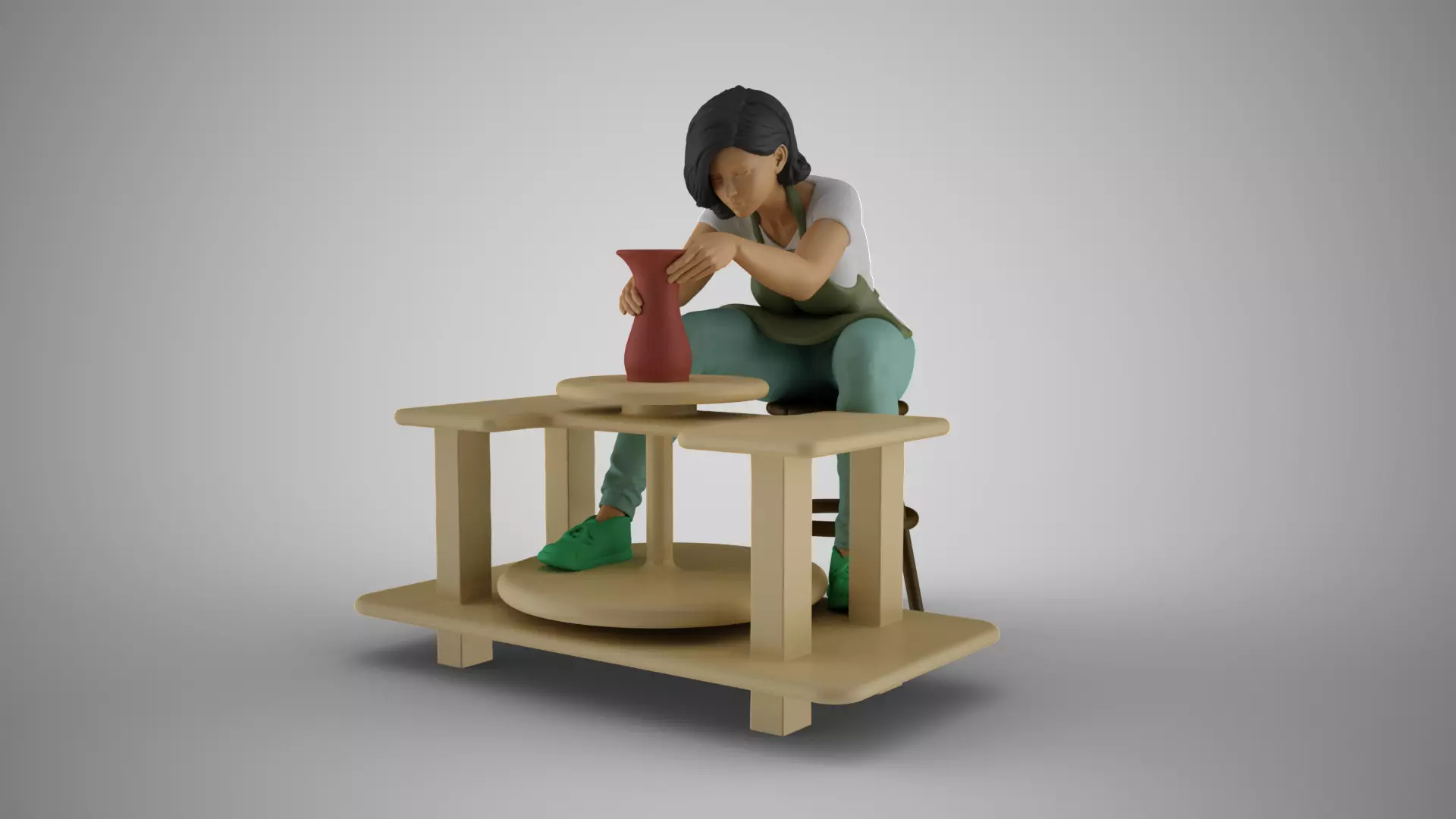 Potter Woman 3D print model_0