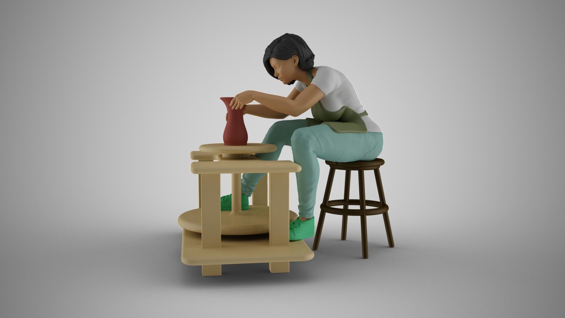Potter Woman 3D print model_10