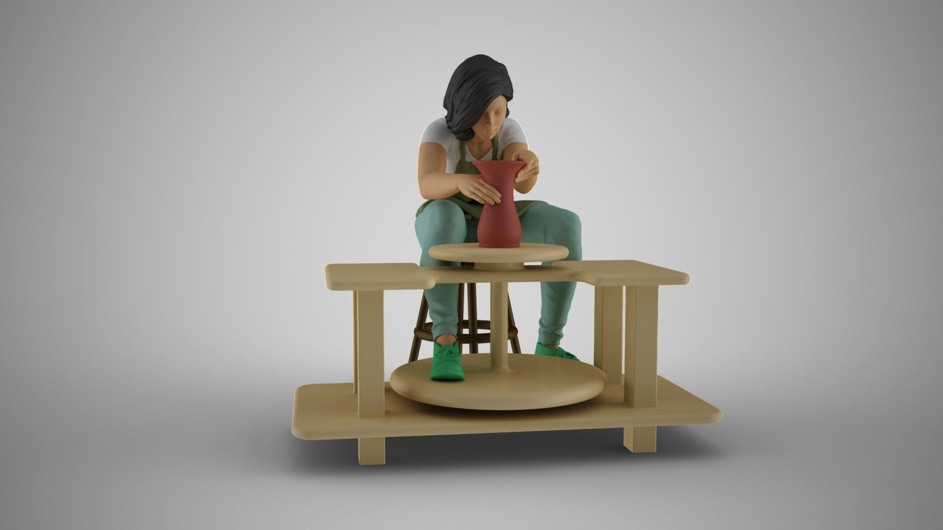 Potter Woman 3D print model_4