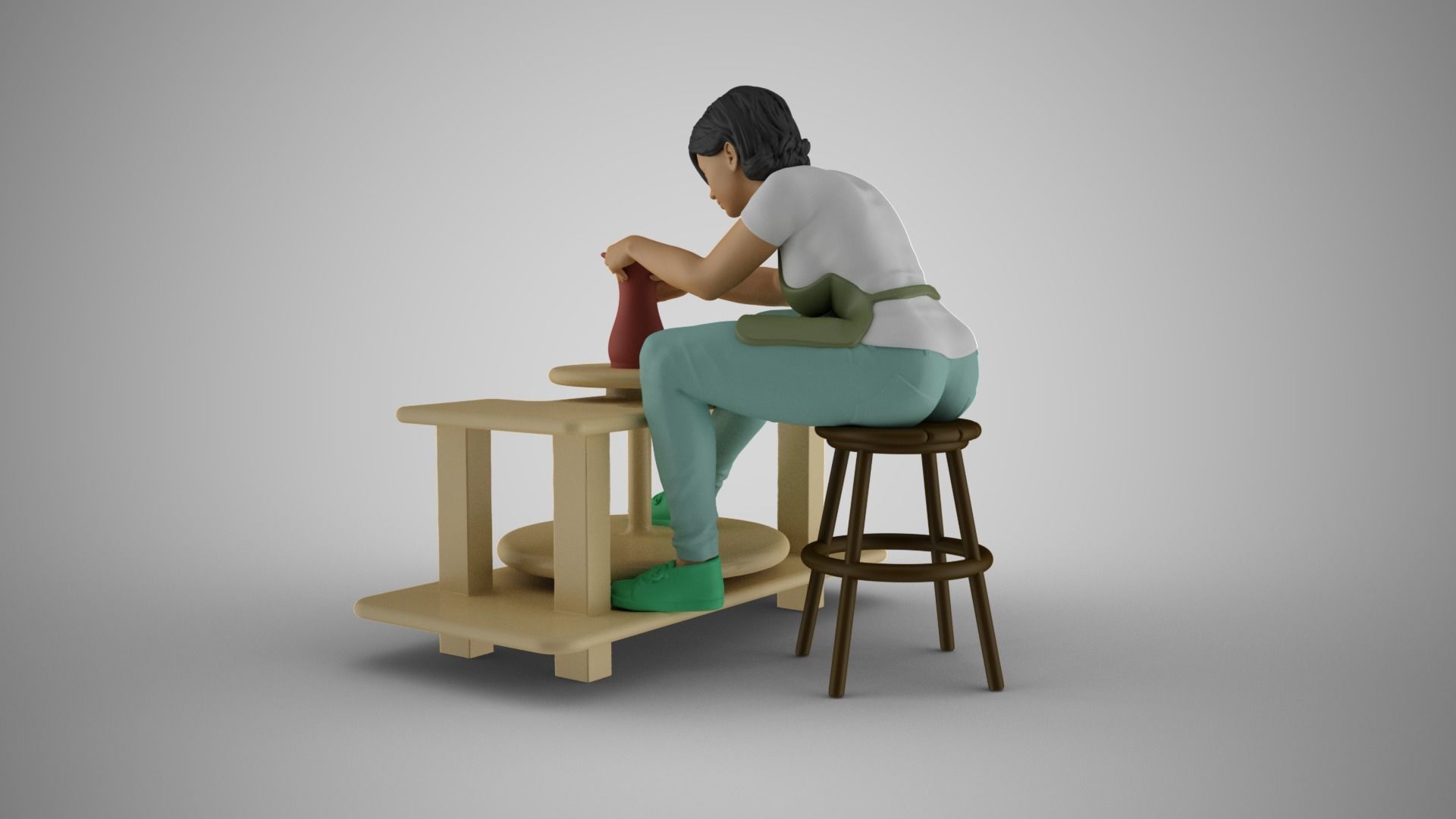 Potter Woman 3D print model_9