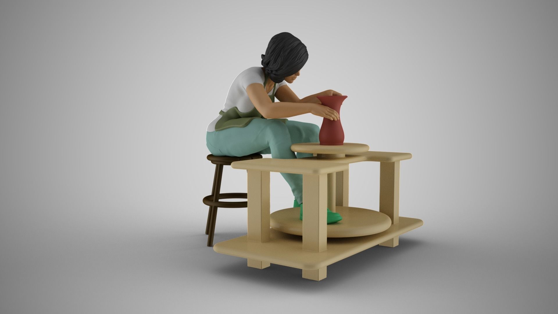 Potter Woman 3D print model_5