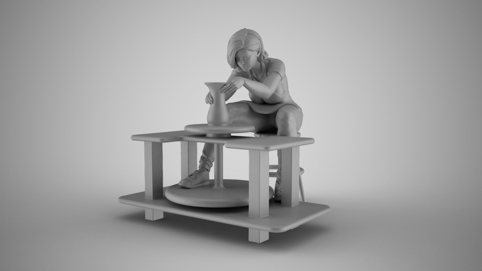 Potter Woman 3D print model_2