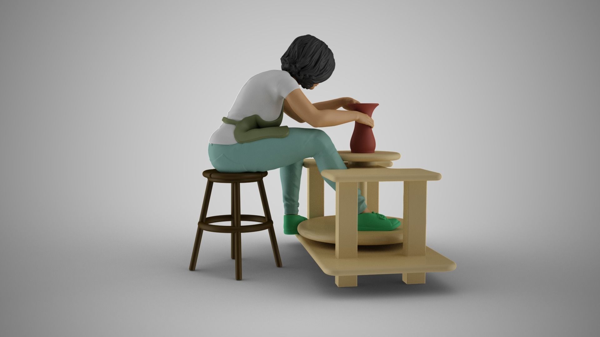 Potter Woman 3D print model_6