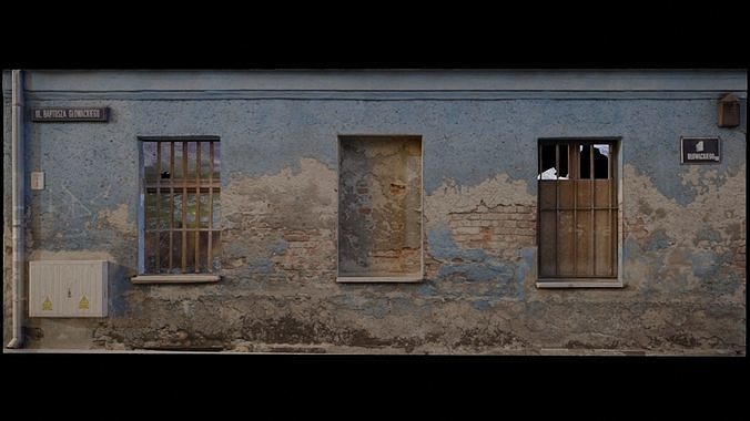 Derelict Wall-6 Low-poly 3D model