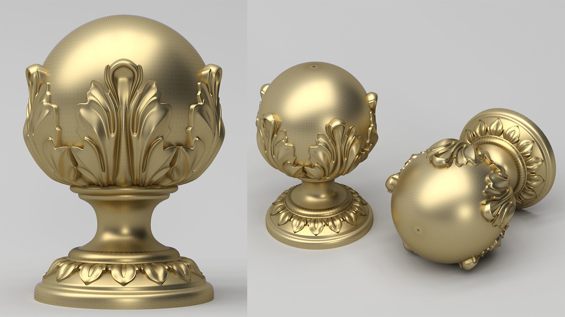 Carved Finials 3D model_1