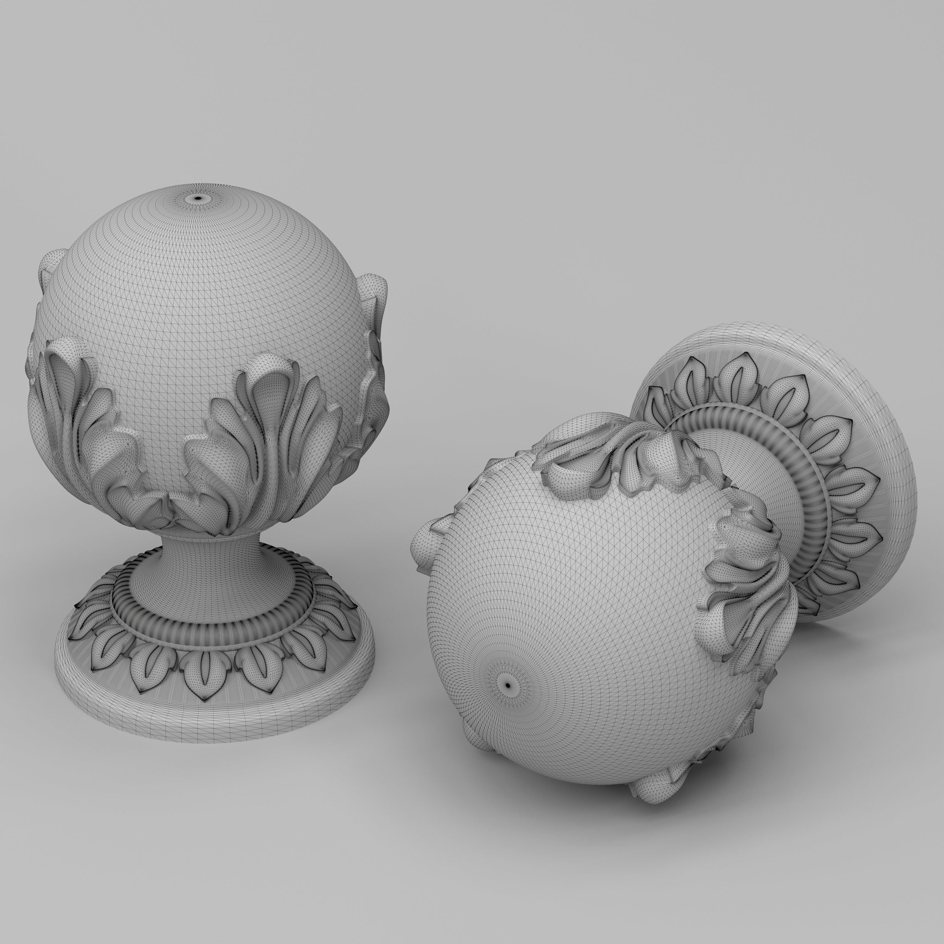 Carved Finials 3D model_7