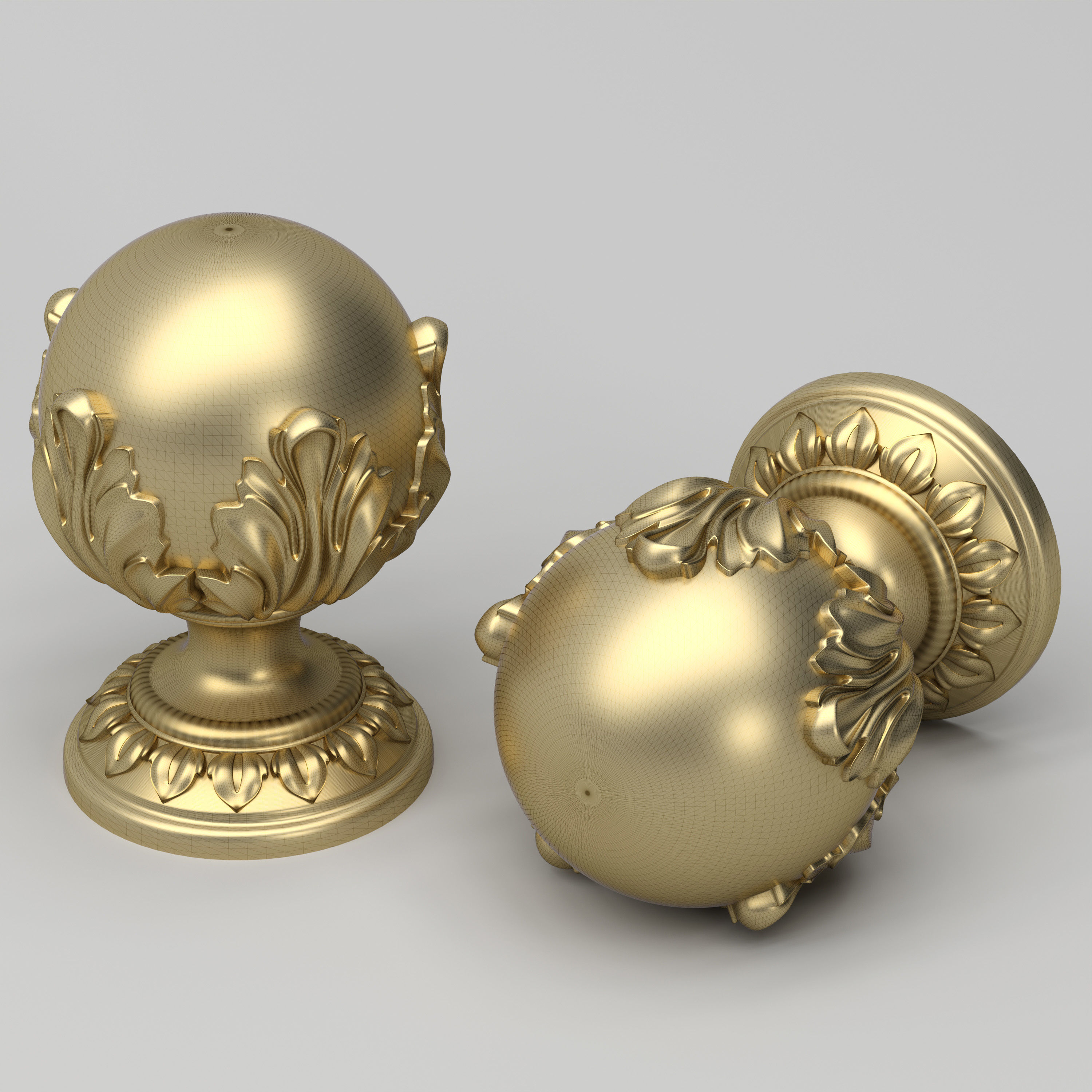 Carved Finials 3D model_10