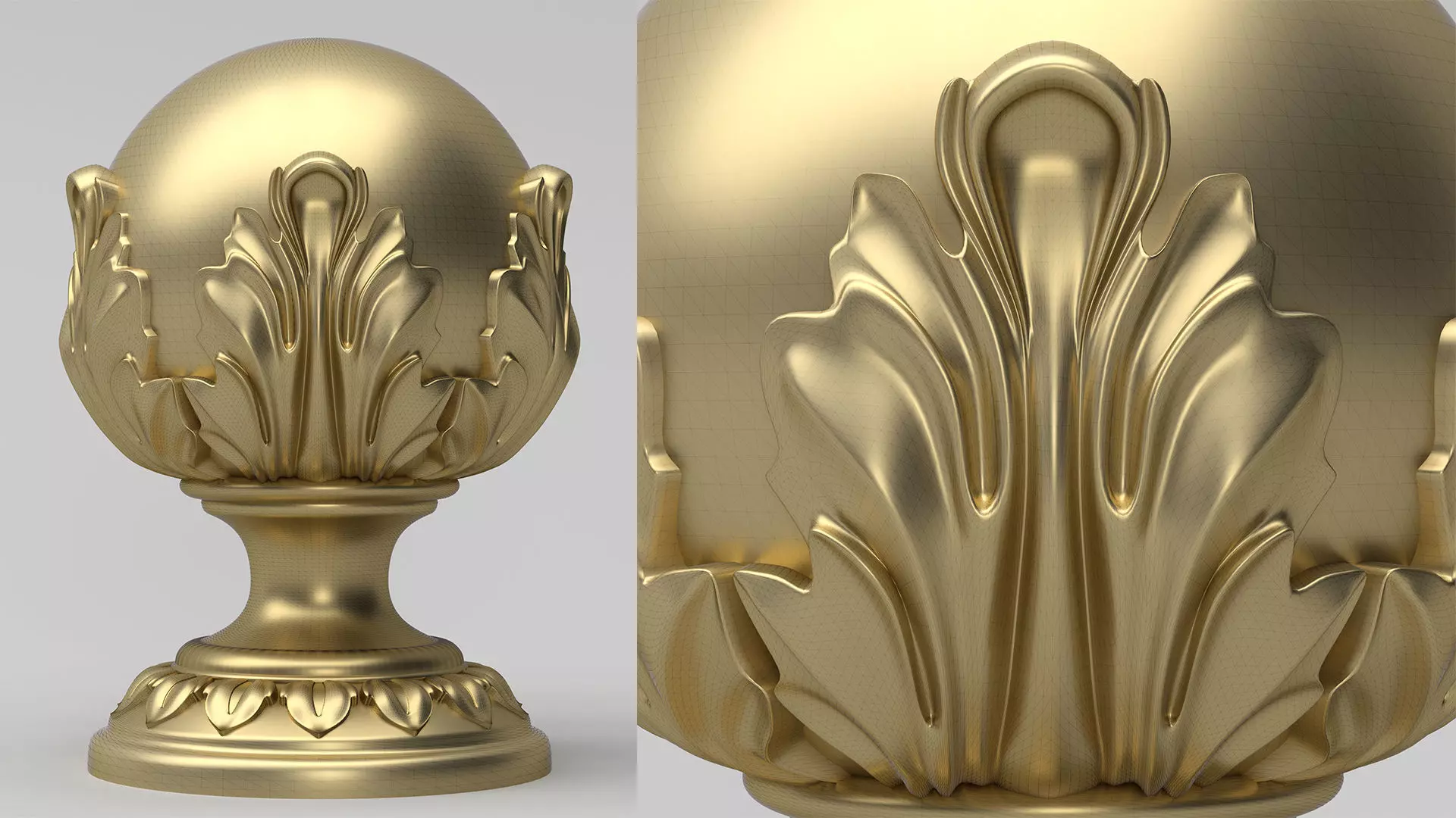 Carved Finials 3D model_0