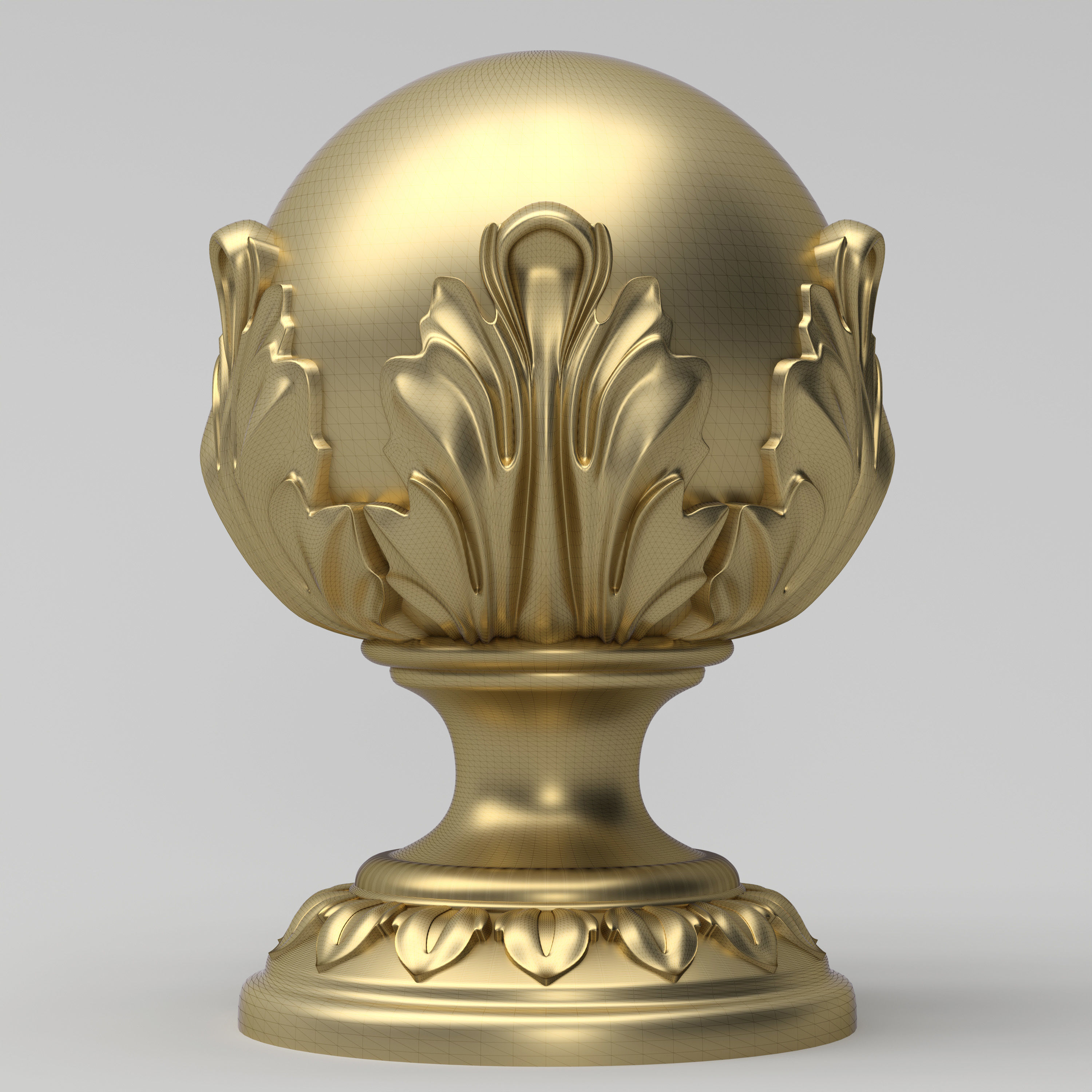 Carved Finials 3D model_8