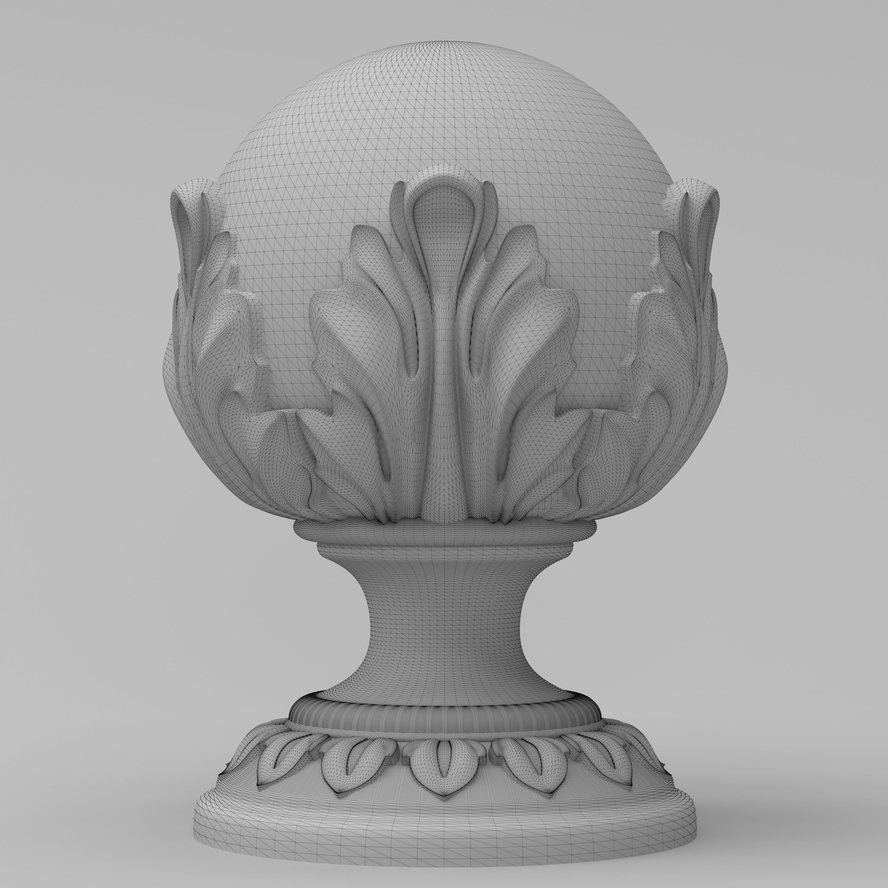 Carved Finials 3D model_5