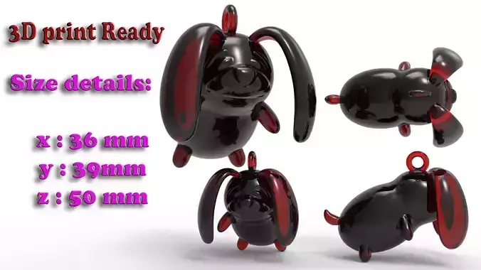 Cute Dog Pendant 3D print model 3D print model