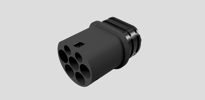 Type-2 charging connector IEC6296-2 3D print model