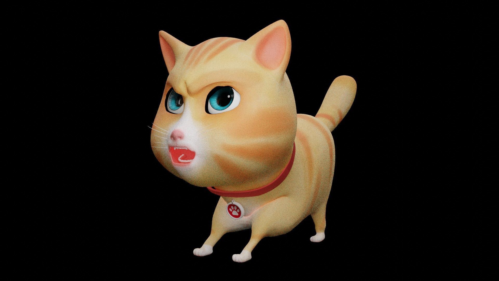 Cartoon Cat fully Rigged Low-poly 3D model_10