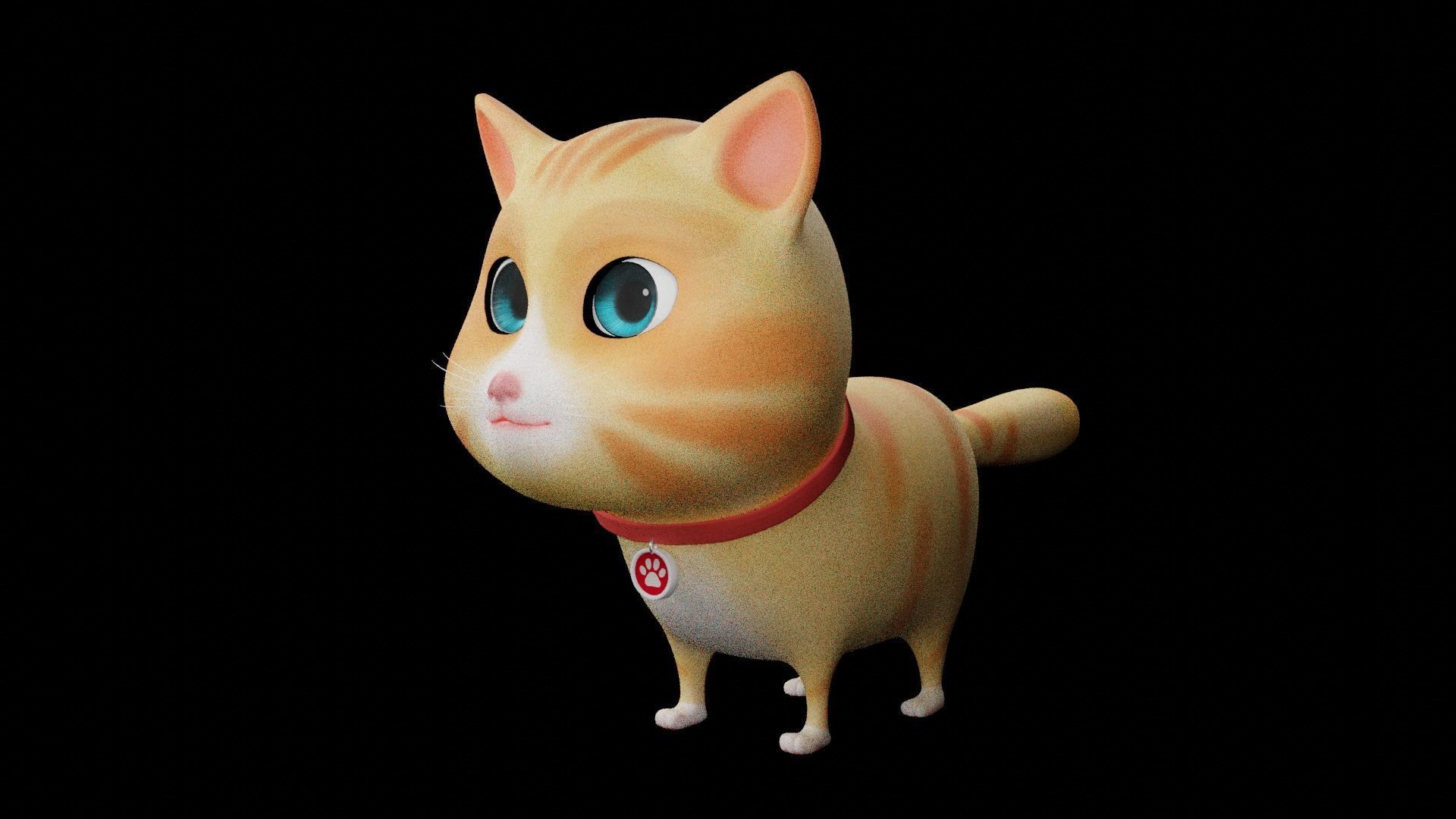 Cartoon Cat fully Rigged Low-poly 3D model_2
