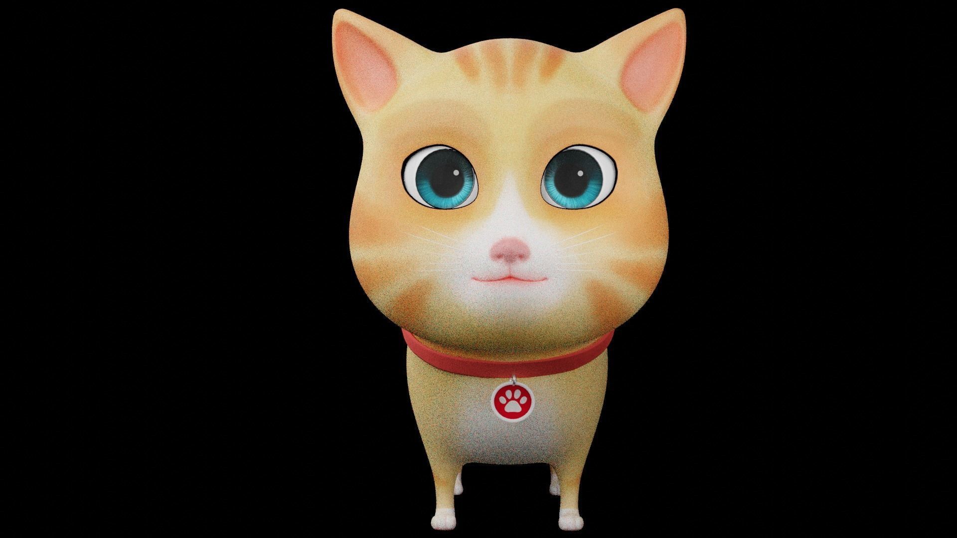 Cartoon Cat fully Rigged Low-poly 3D model_3