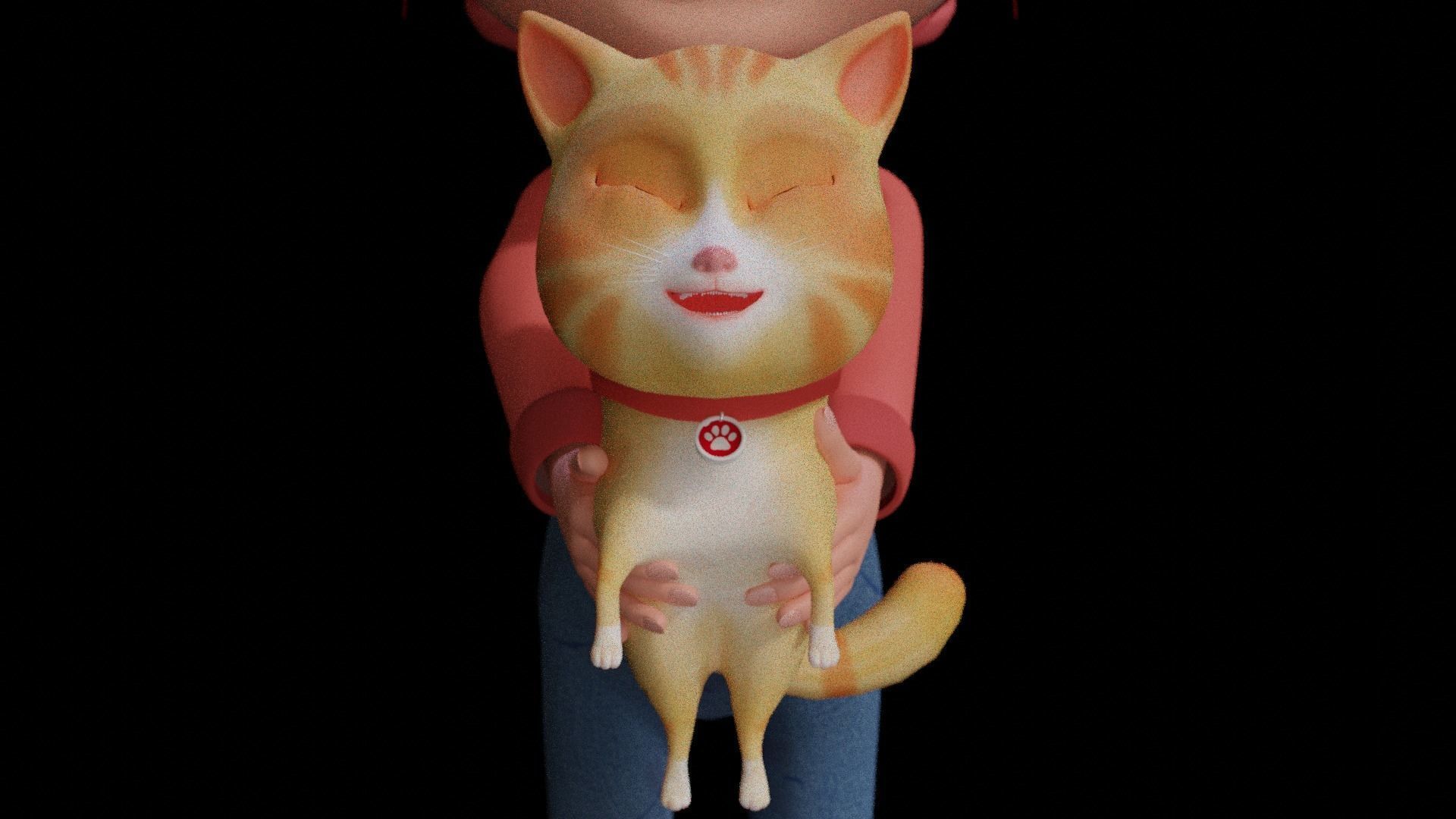 Cartoon Cat fully Rigged Low-poly 3D model_14