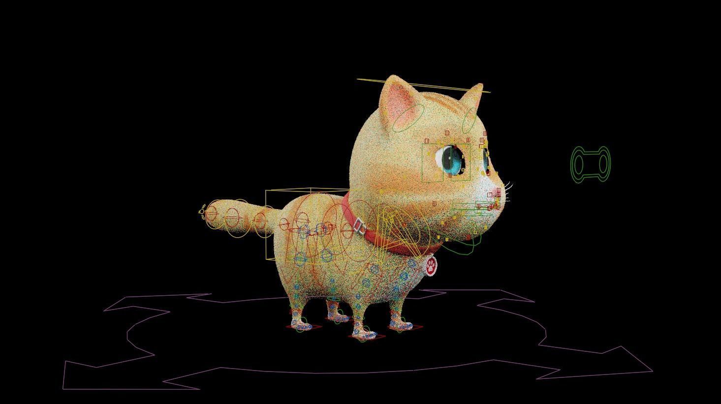 Cartoon Cat fully Rigged Low-poly 3D model_8