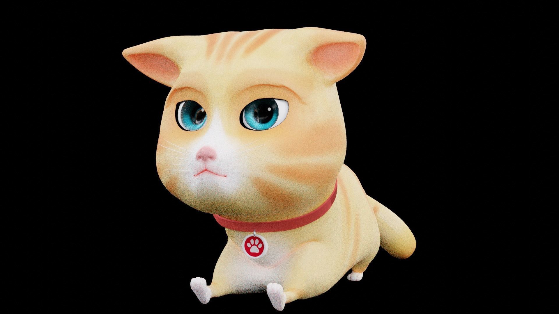Cartoon Cat fully Rigged Low-poly 3D model_11