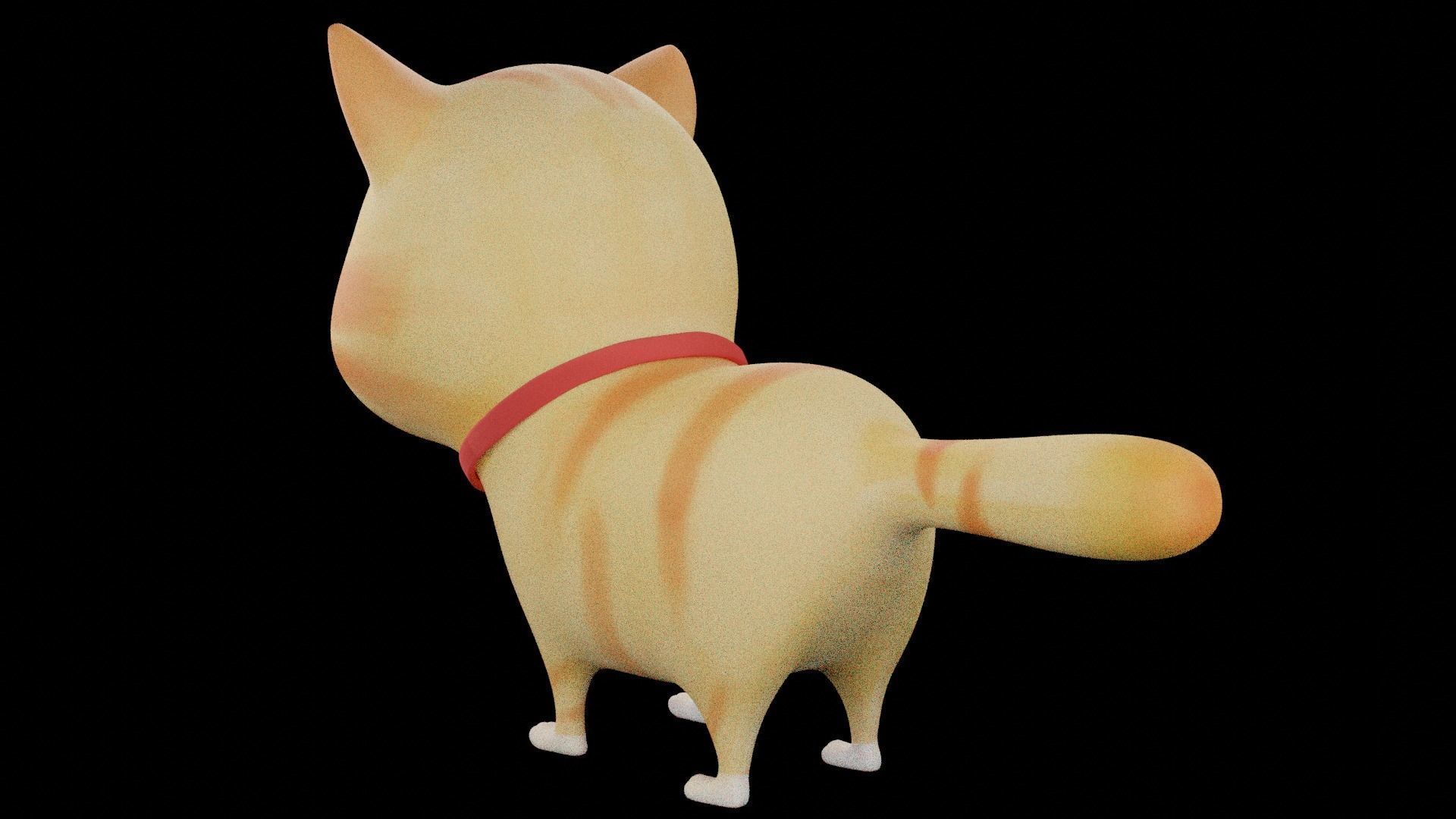Cartoon Cat fully Rigged Low-poly 3D model_5