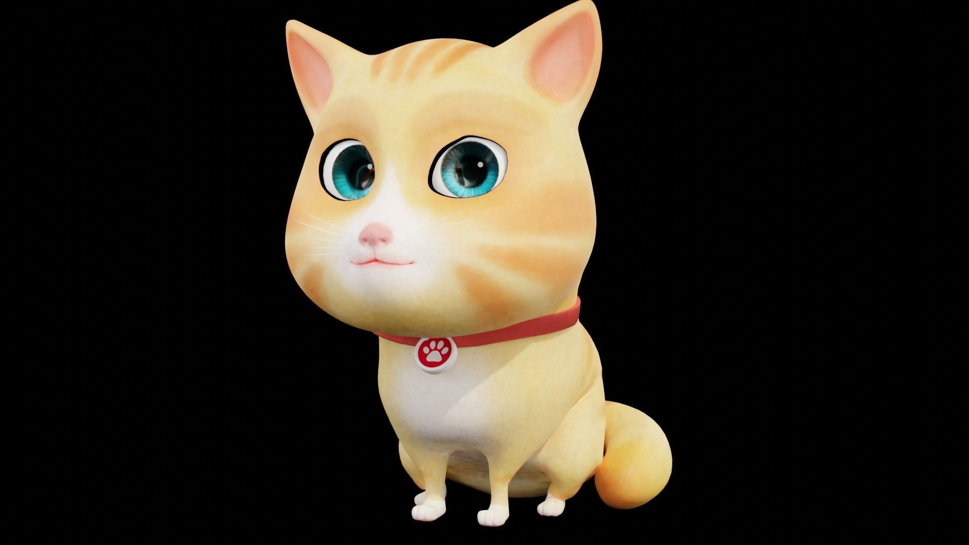 Cartoon Cat fully Rigged Low-poly 3D model_12