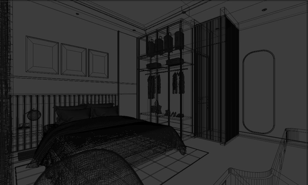 FREE Bedroom Interior Contemporer  Free low-poly 3D model_6