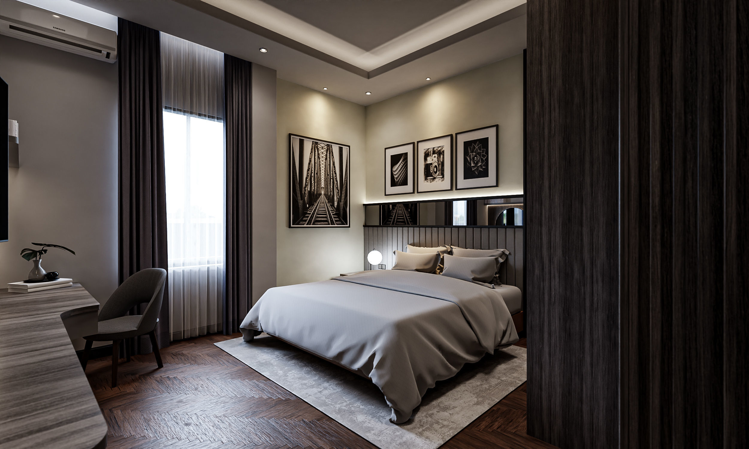 FREE Bedroom Interior Contemporer  Free low-poly 3D model_3