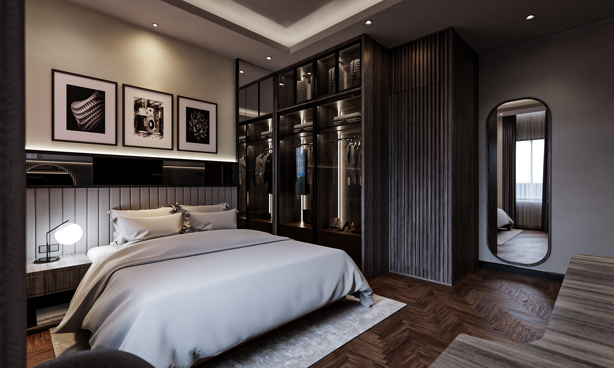 FREE Bedroom Interior Contemporer  Free low-poly 3D model_2