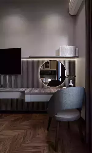 FREE Bedroom Interior Contemporer  Free low-poly 3D model