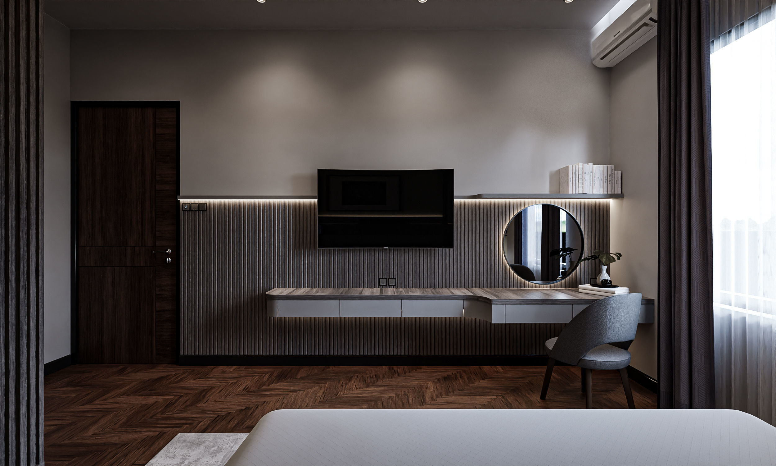FREE Bedroom Interior Contemporer  Free low-poly 3D model_1