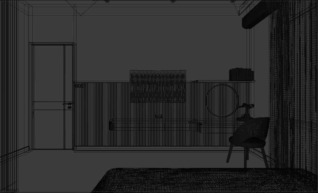 FREE Bedroom Interior Contemporer  Free low-poly 3D model_7